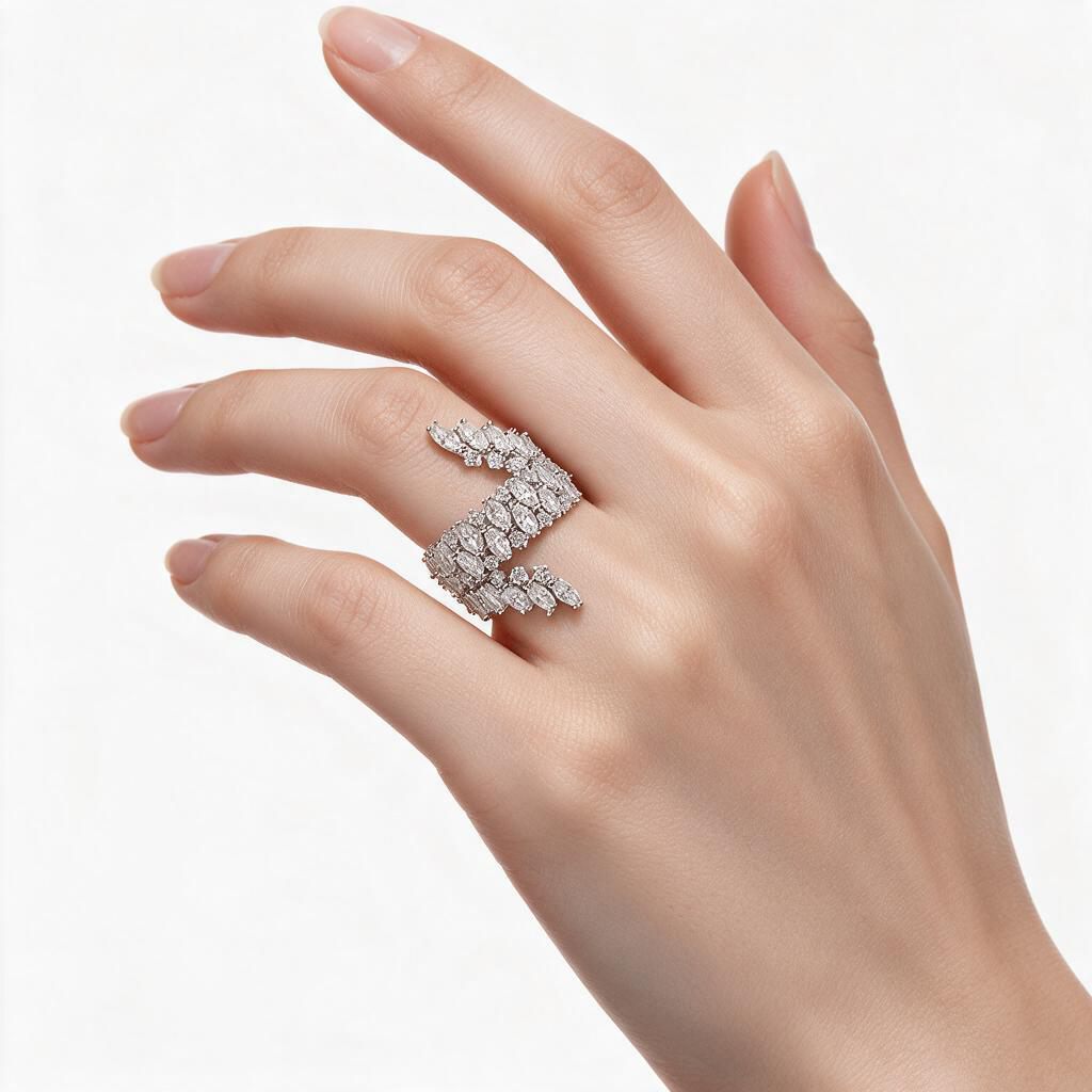 Anello Intreccio di Cristalli