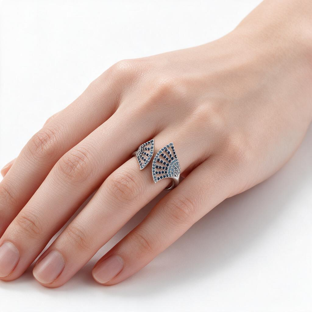 Anello Raggi di Pavè