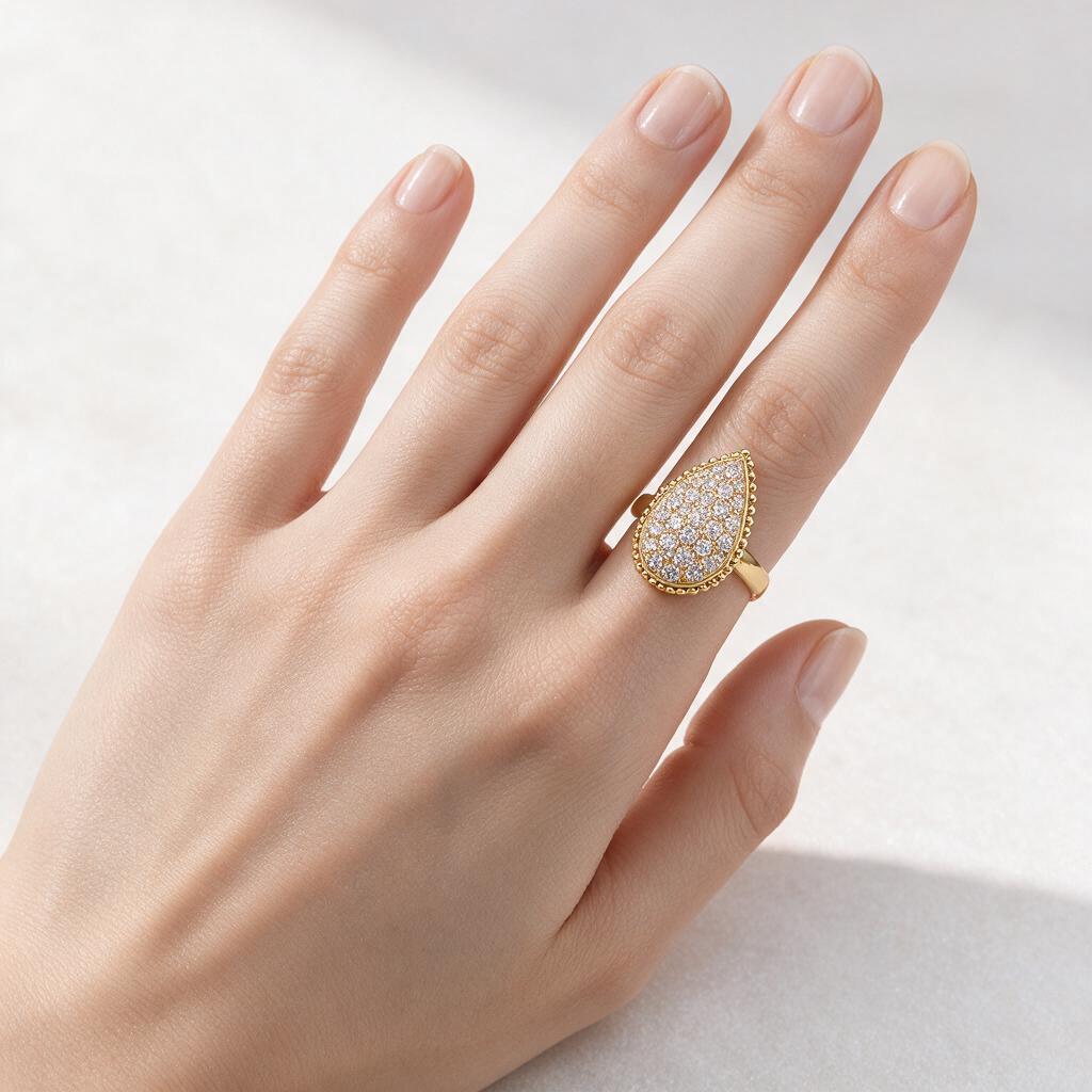 Anello Goccia di Pavè