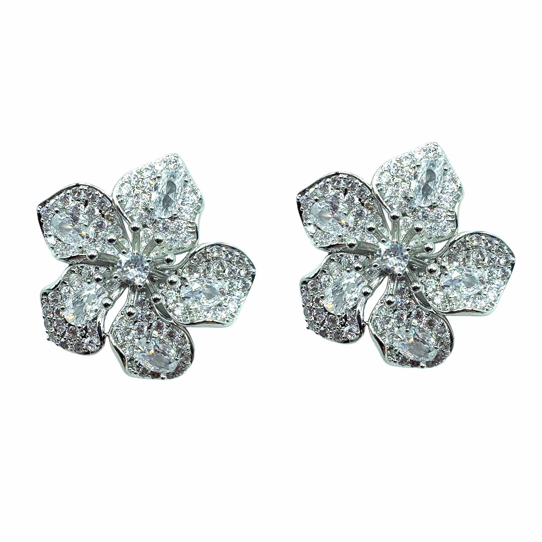 Palestro Milano Orecchini Silver Anemone di Pavè