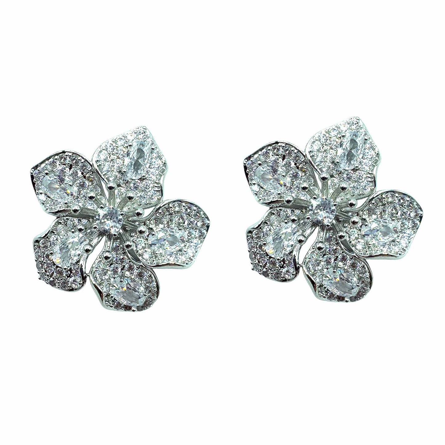 Palestro Milano Orecchini Silver Anemone di Pavè