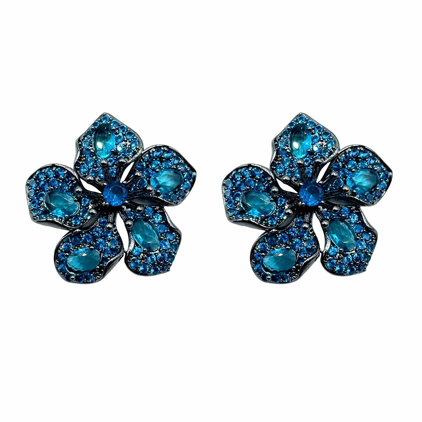 Palestro Milano Orecchini Dark - Blu Anemone di Pavè