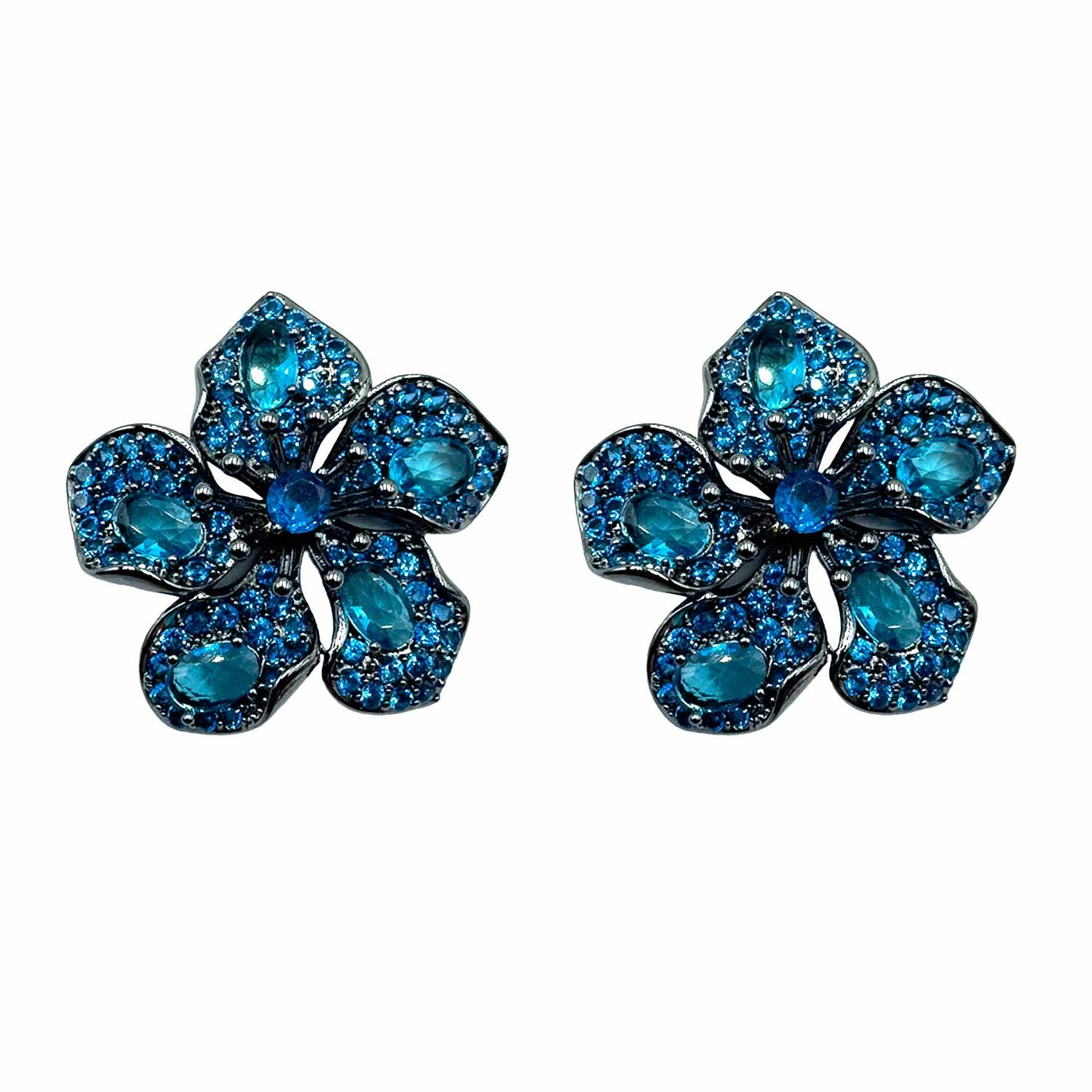 Palestro Milano Orecchini Dark - Blu Anemone di Pavè