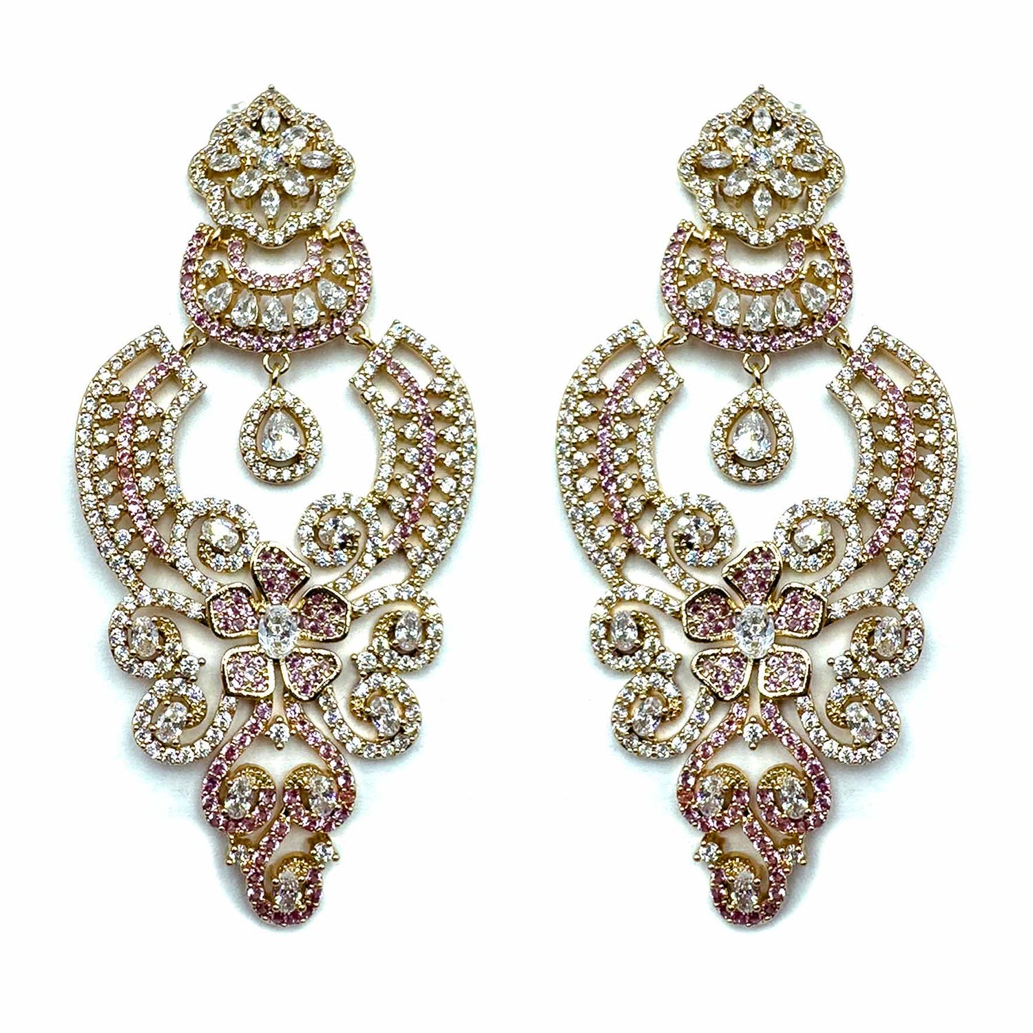 Palestro Milano Orecchini Gold Pink Armonia di Pavè