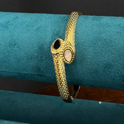 Bracciale in Pitone con Due Gemme