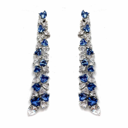 Cascata di cuoricini silver/blu