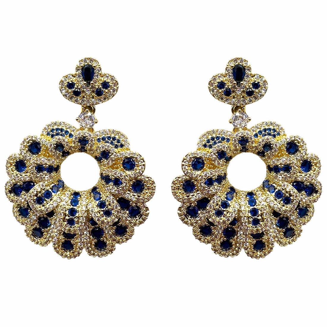 Palestro Milano Orecchini Cerchio di Pavone Blu