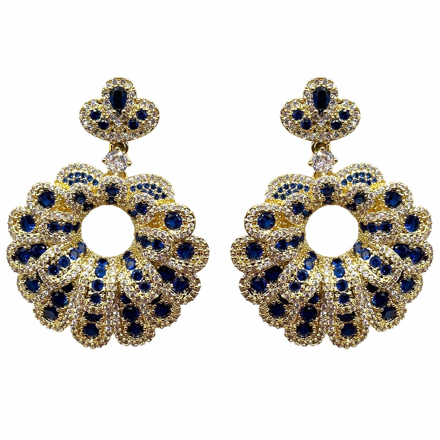 Palestro Milano Orecchini Cerchio di Pavone Blu