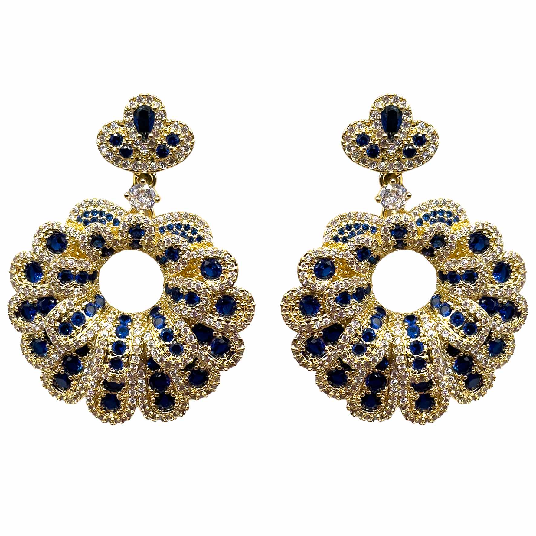 Palestro Milano Orecchini Cerchio di Pavone Blu