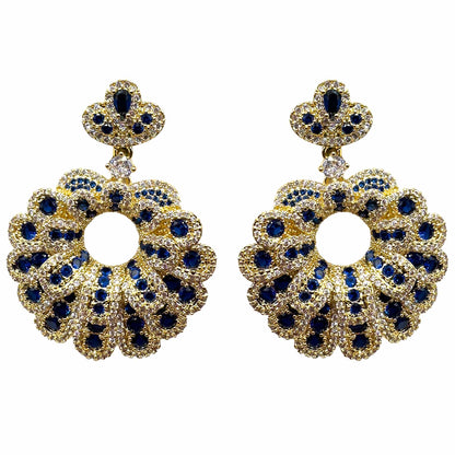 Palestro Milano Orecchini Cerchio di Pavone Blu