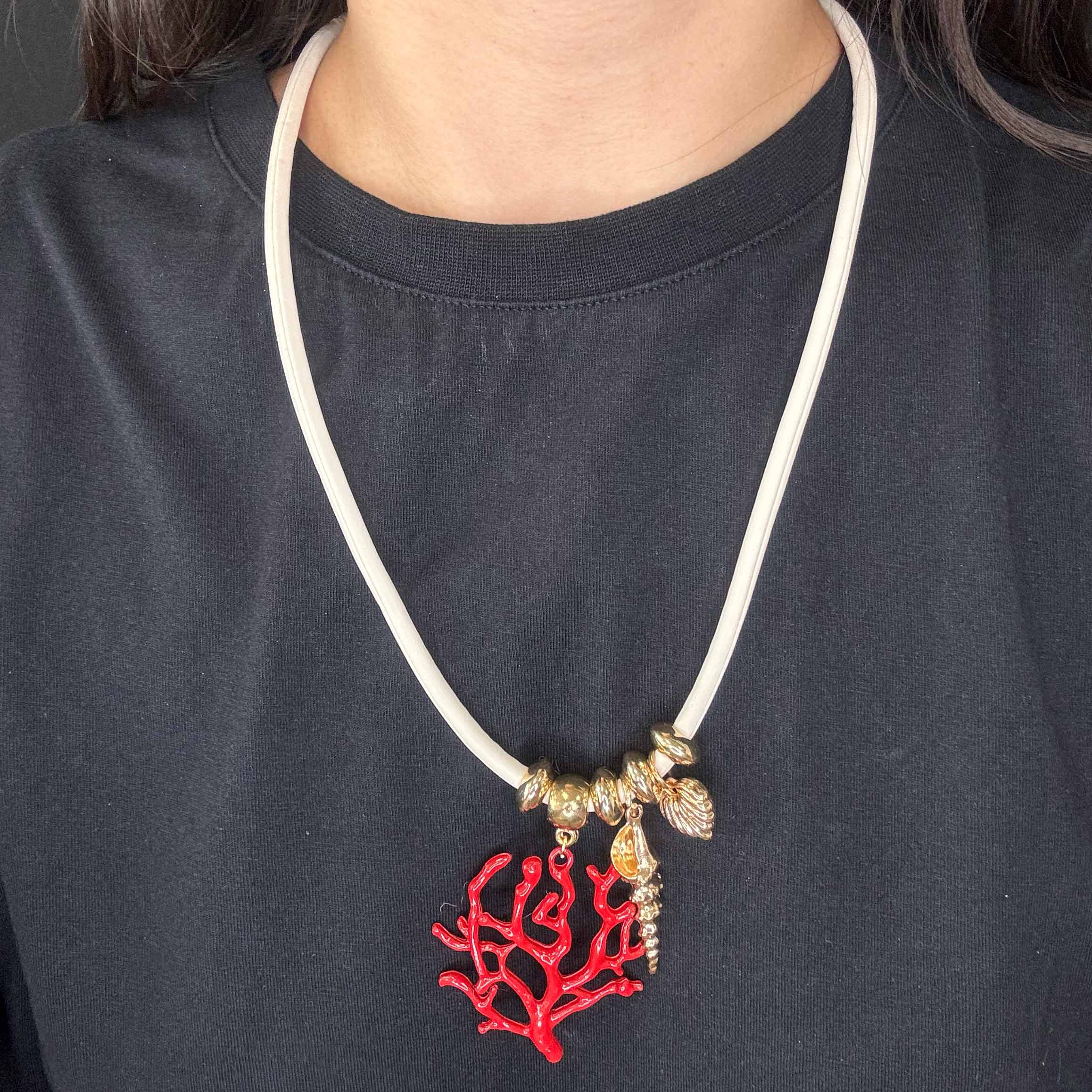 Collana Corallo, Conchiglia &amp; Cuore
