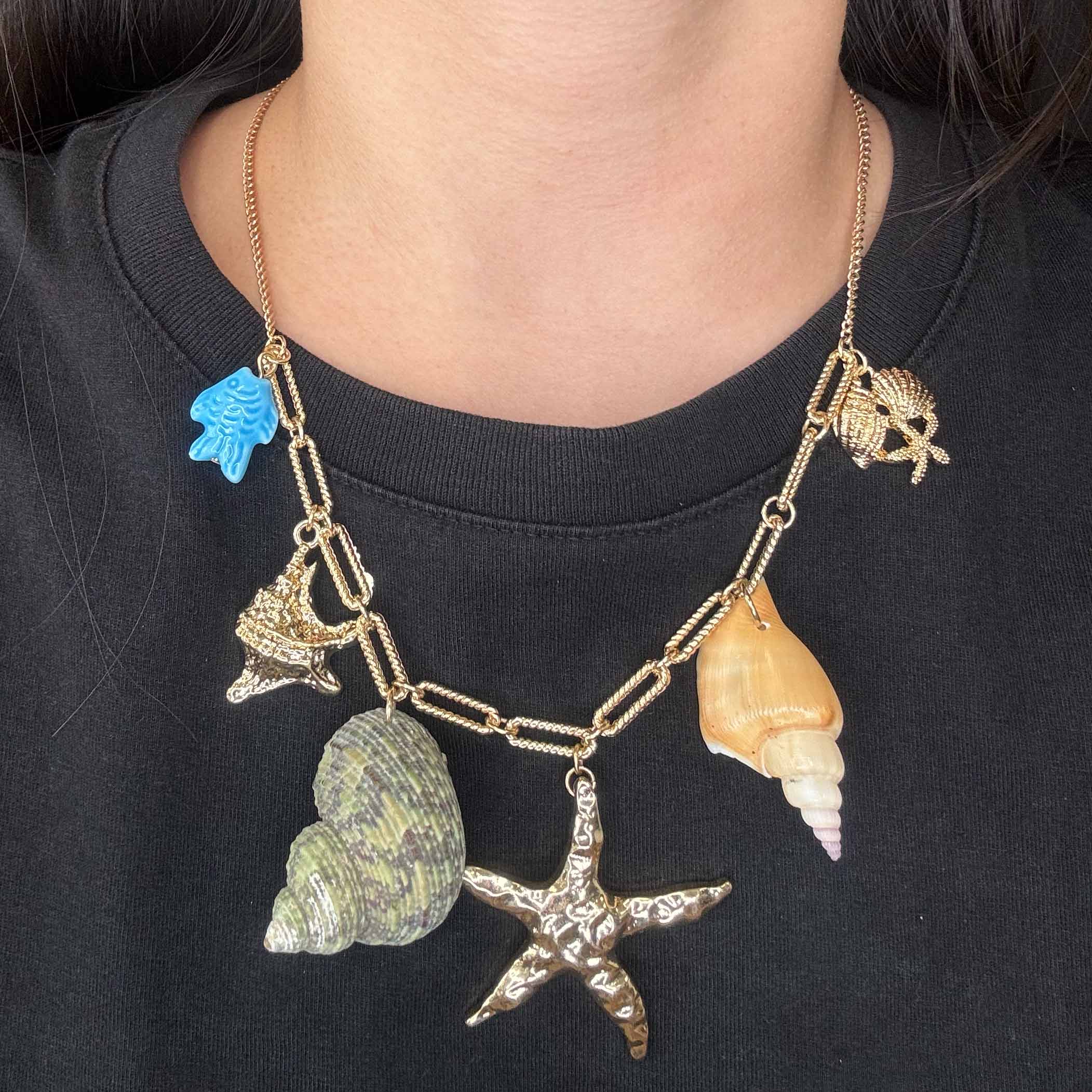 Collana con Charms Mare &amp; Pesciolino