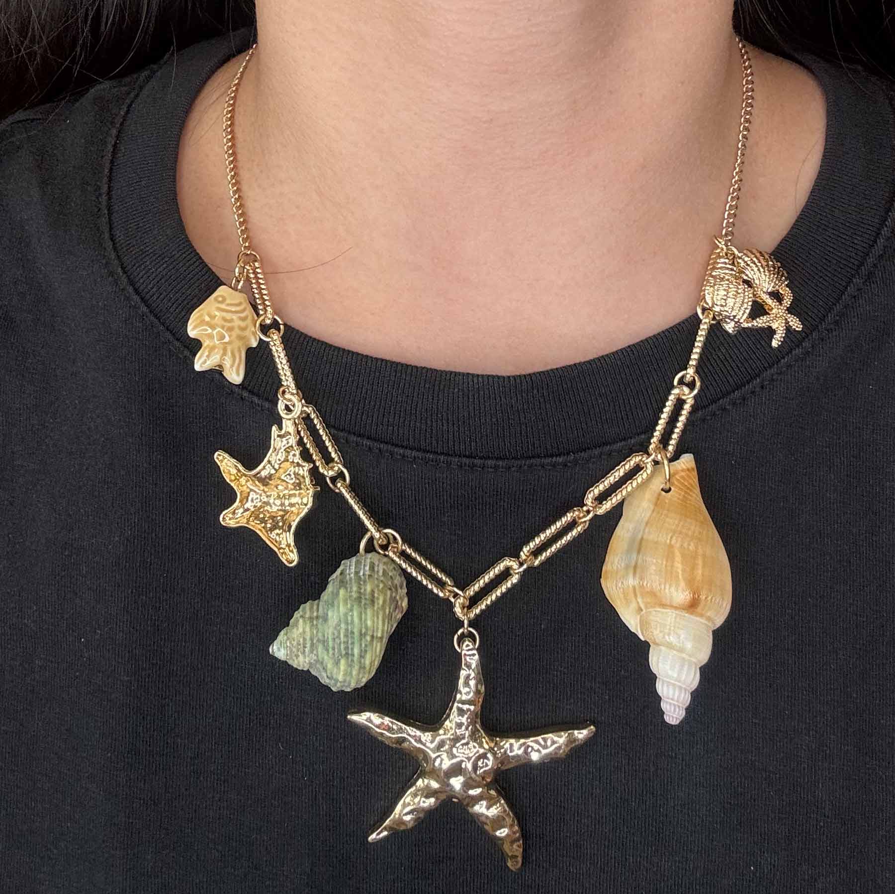 Collana con Charms Mare &amp; Pesciolino