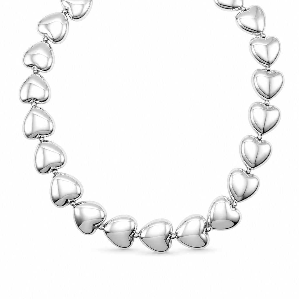 Collana di Cuori Bold Silver