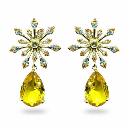 Palestro Milano Orecchini Gold - Giallo Cristallo Magico con Pietra