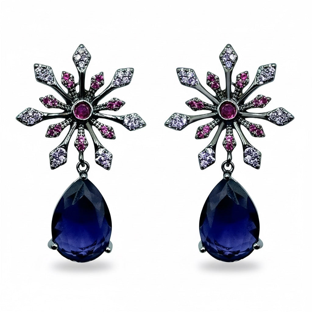 Palestro Milano Orecchini Dark - Violet Cristallo Magico con Pietra