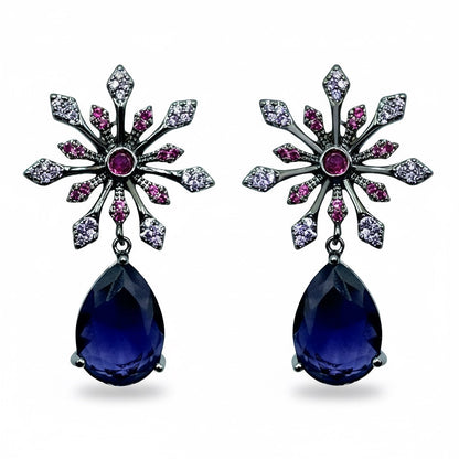 Palestro Milano Orecchini Dark - Violet Cristallo Magico con Pietra