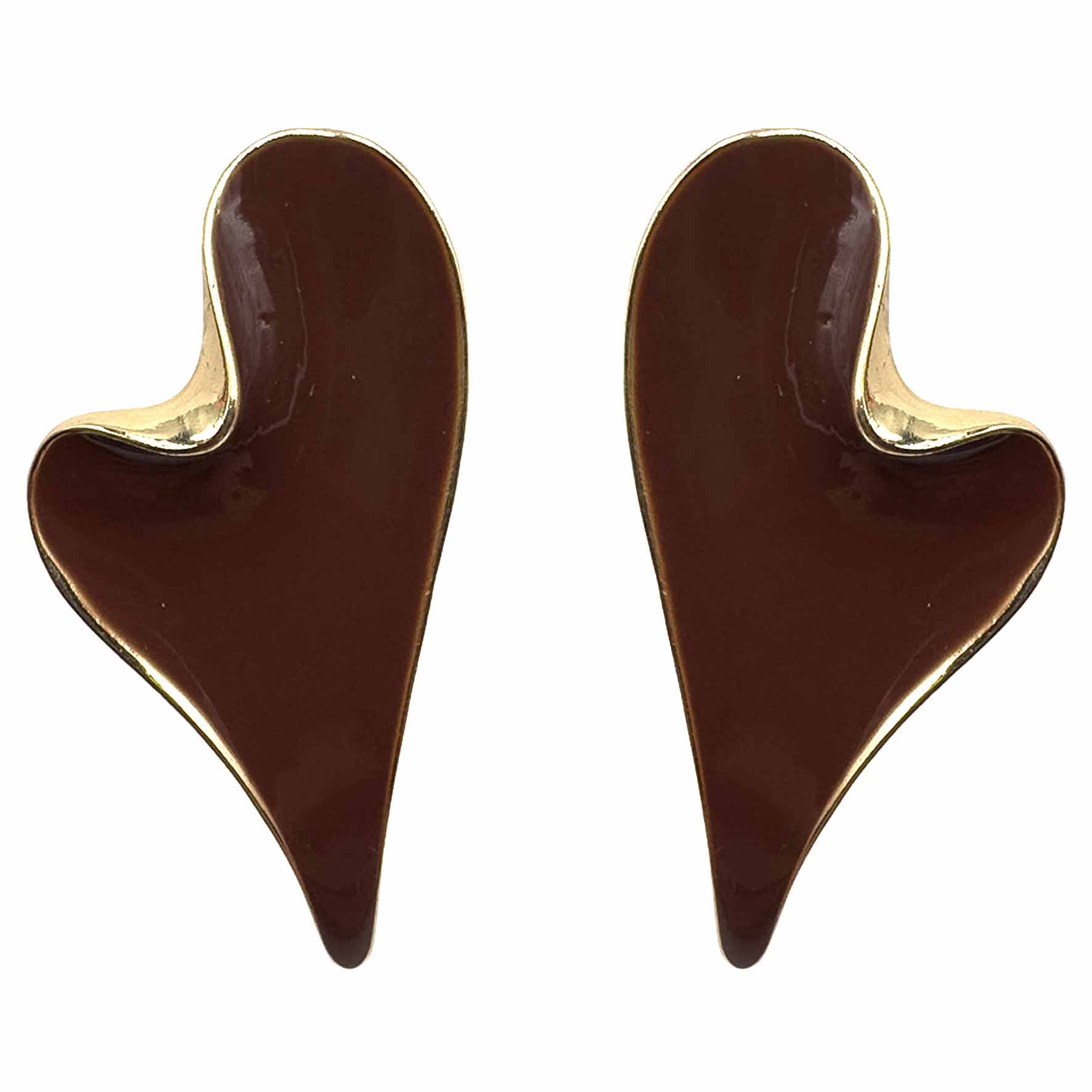 Palestro Milano Orecchini Cioccolato Cuore Pendente