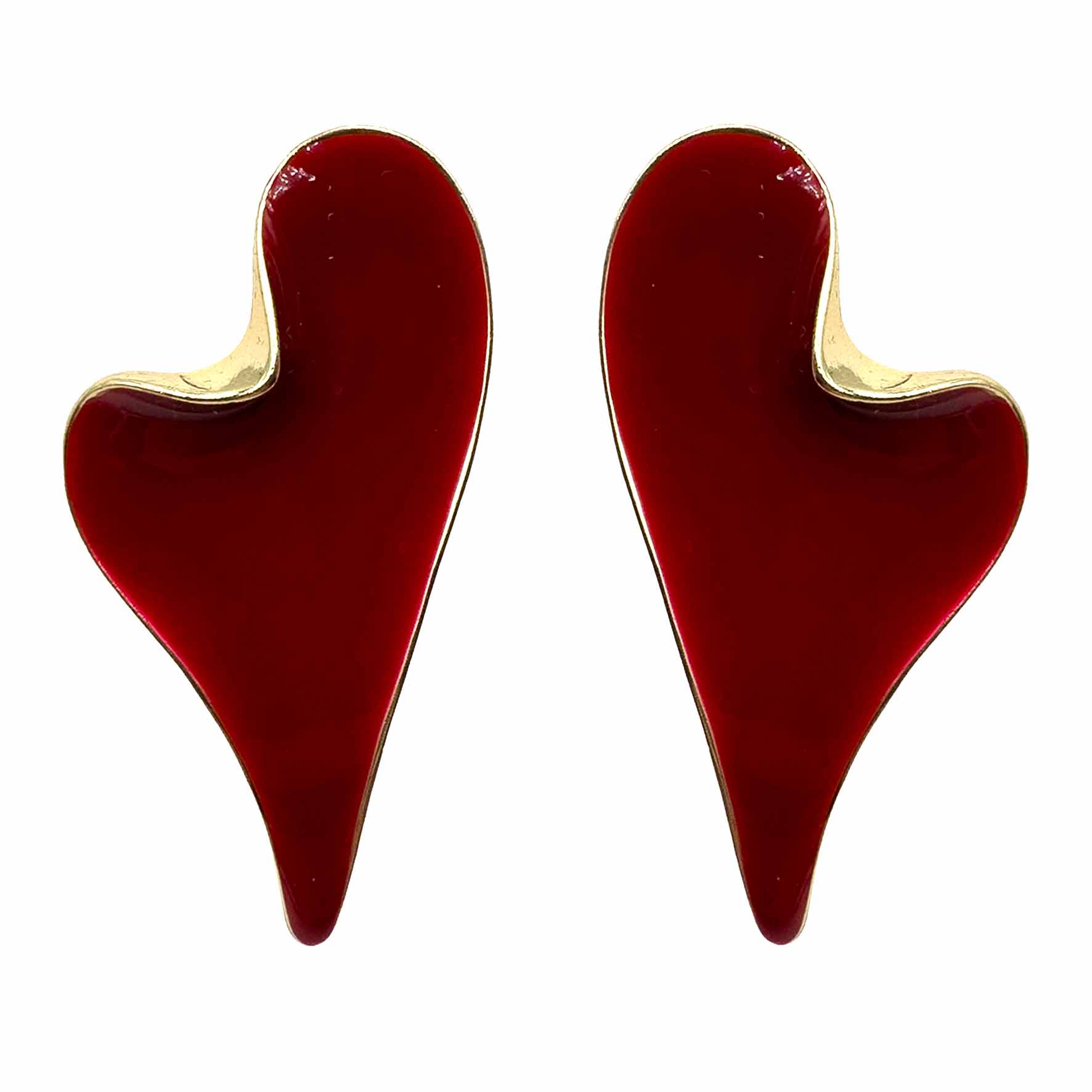 Palestro Milano Orecchini Rosso Cuore Pendente