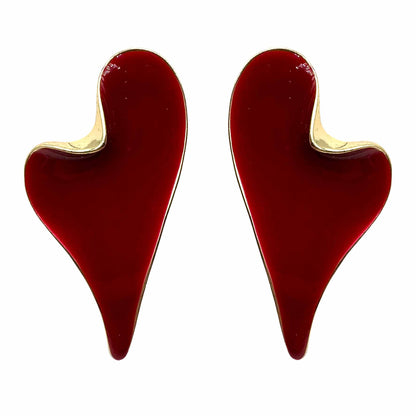 Palestro Milano Orecchini Rosso Cuore Pendente