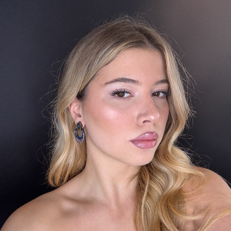 Doppio cerchio con stellina di pavè