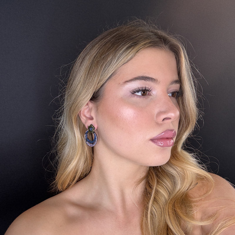 Doppio cerchio con stellina di pavè