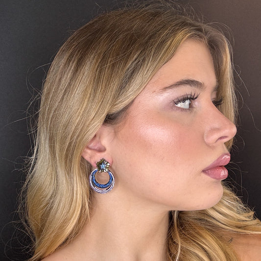 Doppio cerchio con stellina di pavè