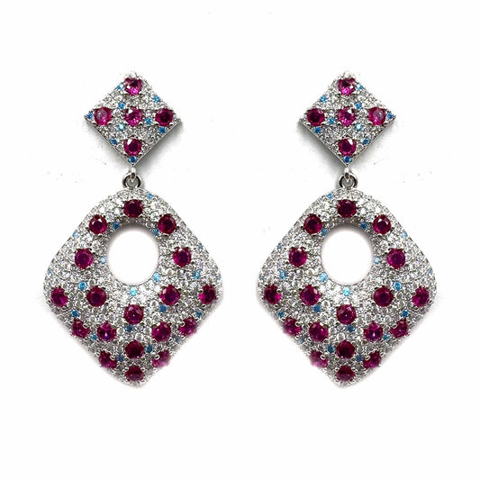 Doppio rombo di pavè fucsia