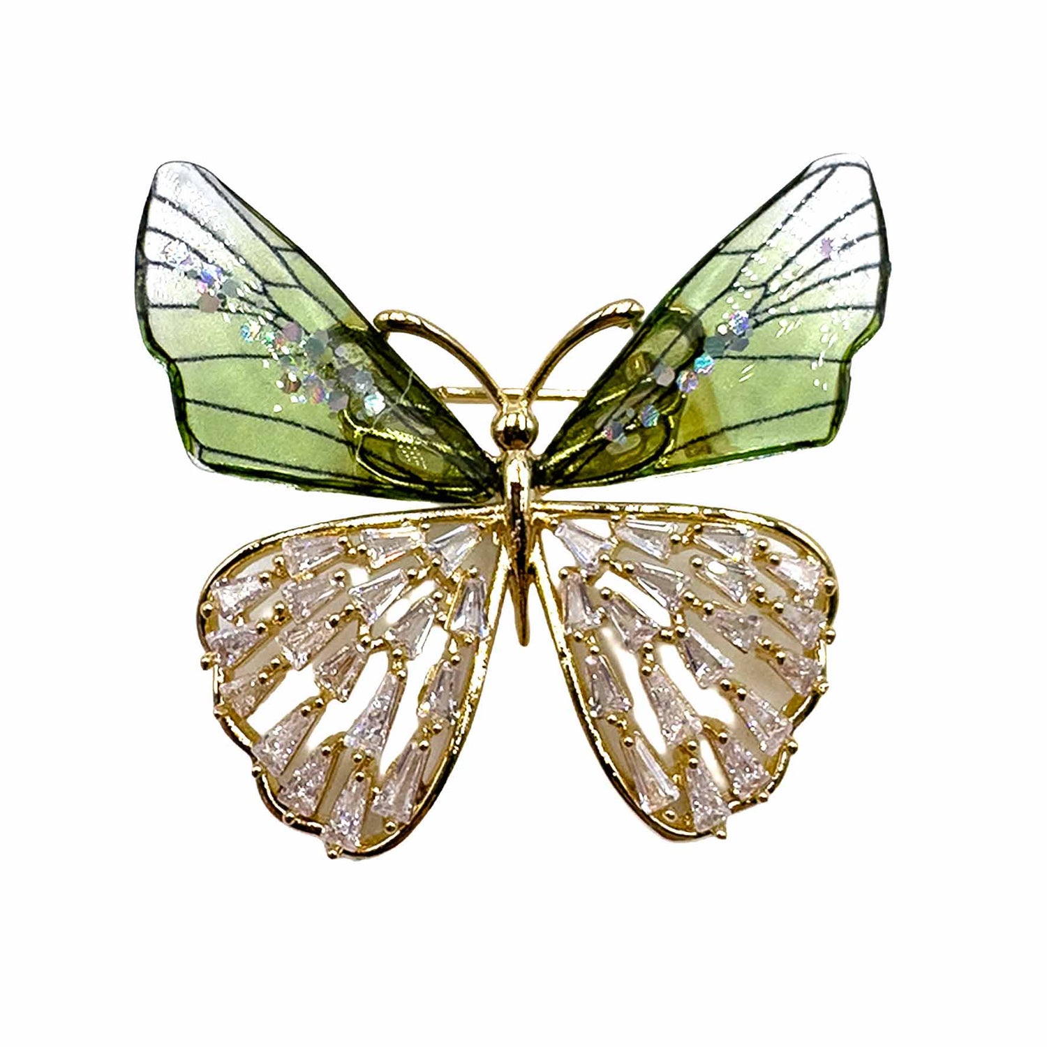 Palestro Milano Spille e spillette Farfalla di Cristallo Verde