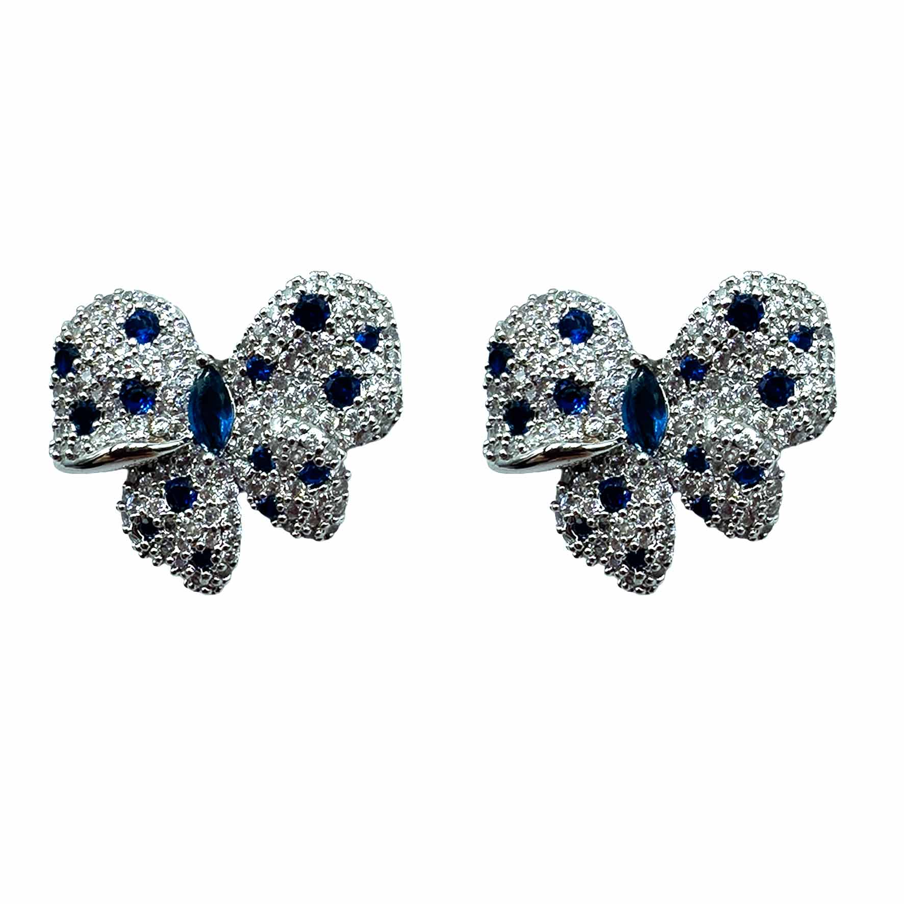 Palestro Milano Orecchini Silver - Blu Fiocchettini di Pavè