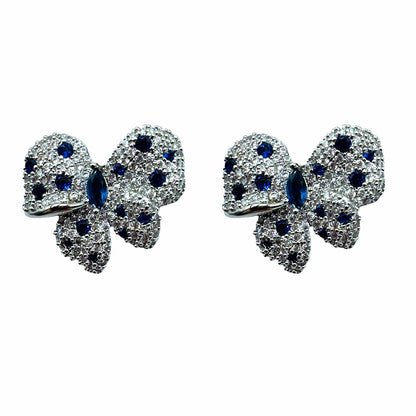 Palestro Milano Orecchini Silver - Blu Fiocchettini di Pavè