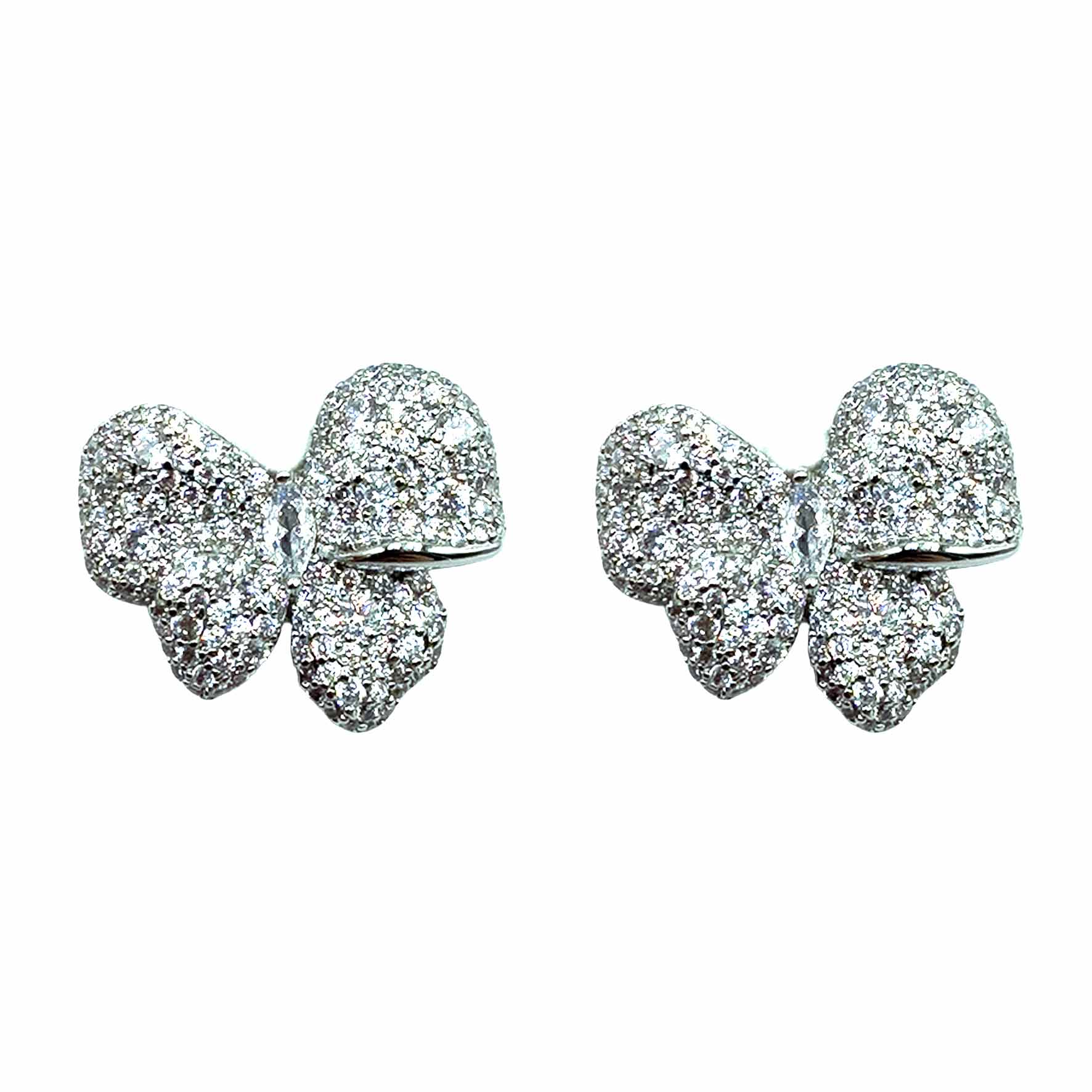 Palestro Milano Orecchini Total Silver Fiocchettini di Pavè