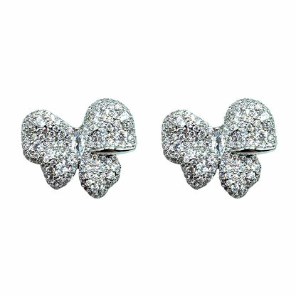 Palestro Milano Orecchini Total Silver Fiocchettini di Pavè