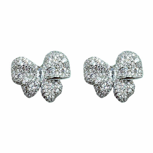 Palestro Milano Orecchini Total Silver Fiocchettini di Pavè