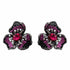 Palestro Milano Orecchini Black Fucsia Fiore Giglio con Gemma
