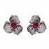 Palestro Milano Orecchini Silver Fucsia Fiore Giglio con Gemma