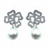 Palestro Milano Orecchini Silver Fiore Irregolare con Perla