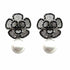 Palestro Milano Orecchini Silver - Black Fiore Narciso di Pavè