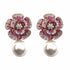 Palestro Milano Orecchini Rose Gold - Fucsia Pink Fiore Narciso di Pavè