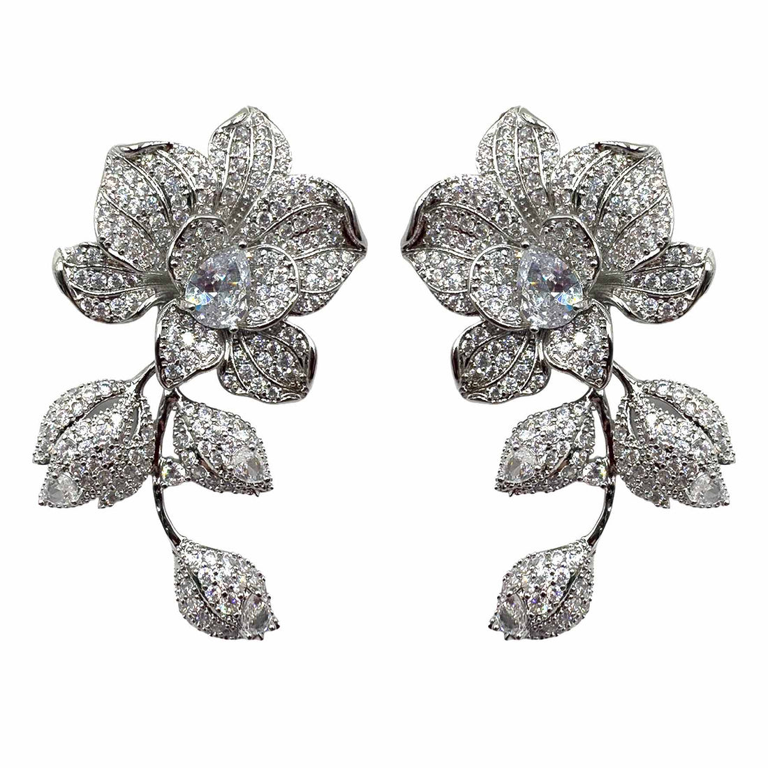 Palestro Milano Orecchini Fiore Silver Rampicante