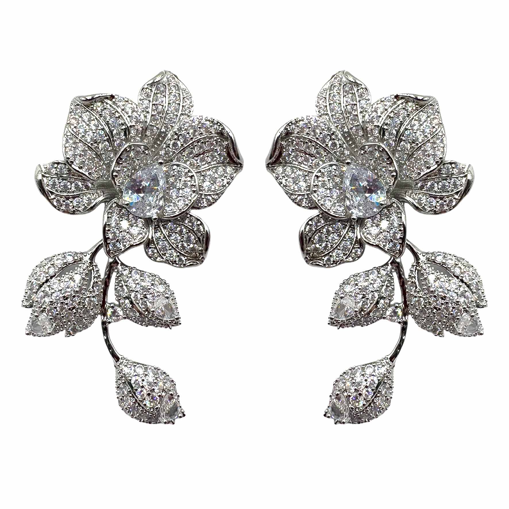 Palestro Milano Orecchini Fiore Silver Rampicante