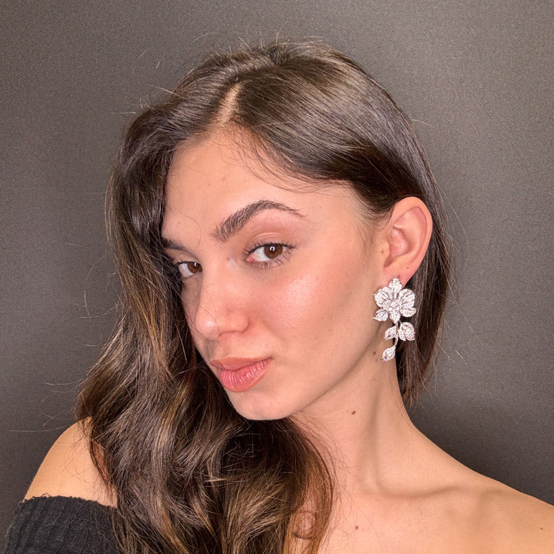 Palestro Milano Orecchini Fiore Silver Rampicante