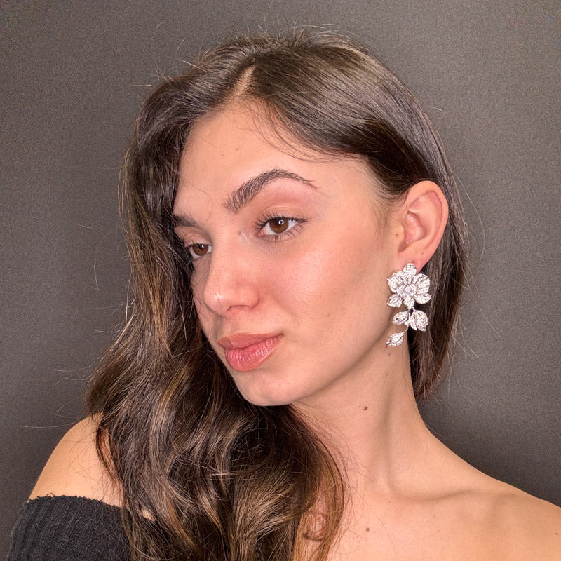 Palestro Milano Orecchini Fiore Silver Rampicante