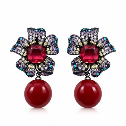 Fiore pistillo di pavè con perla