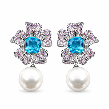 Fiore pistillo di pavè con perla