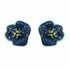 Palestro Milano Orecchini Dark - Blu Giallo Fiore a Tre Petali di Pavè