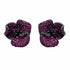 Palestro Milano Orecchini Dark - Fucsia Verde Smeraldo Fiore a Tre Petali di Pavè