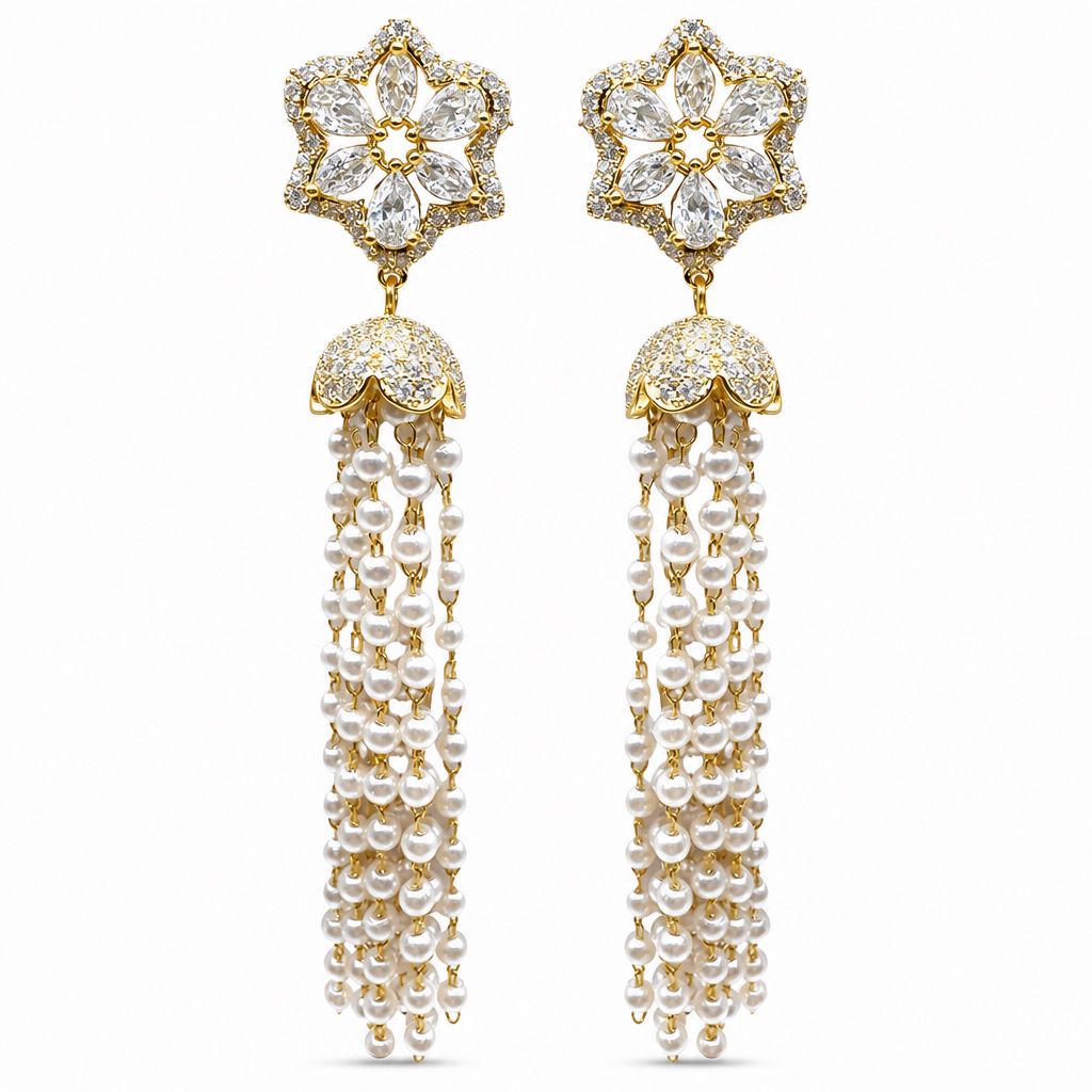 Fiore con Perle Cadenti