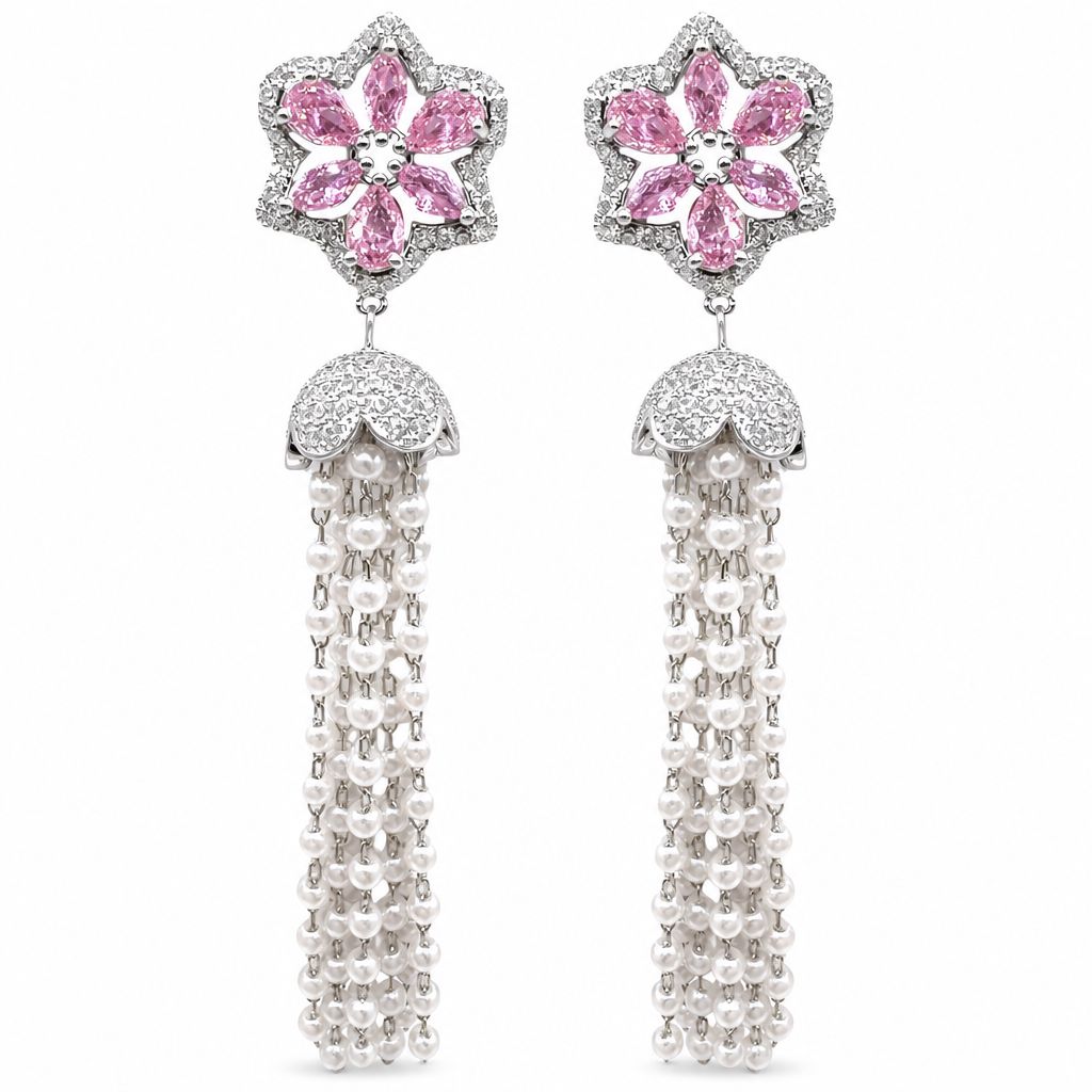 Fiore con Perle Cadenti