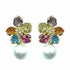 Palestro Milano Orecchini Gold - Multicolor Fiore di Zirconi con Perla